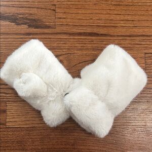 Fingerless faux fur hand warmers
